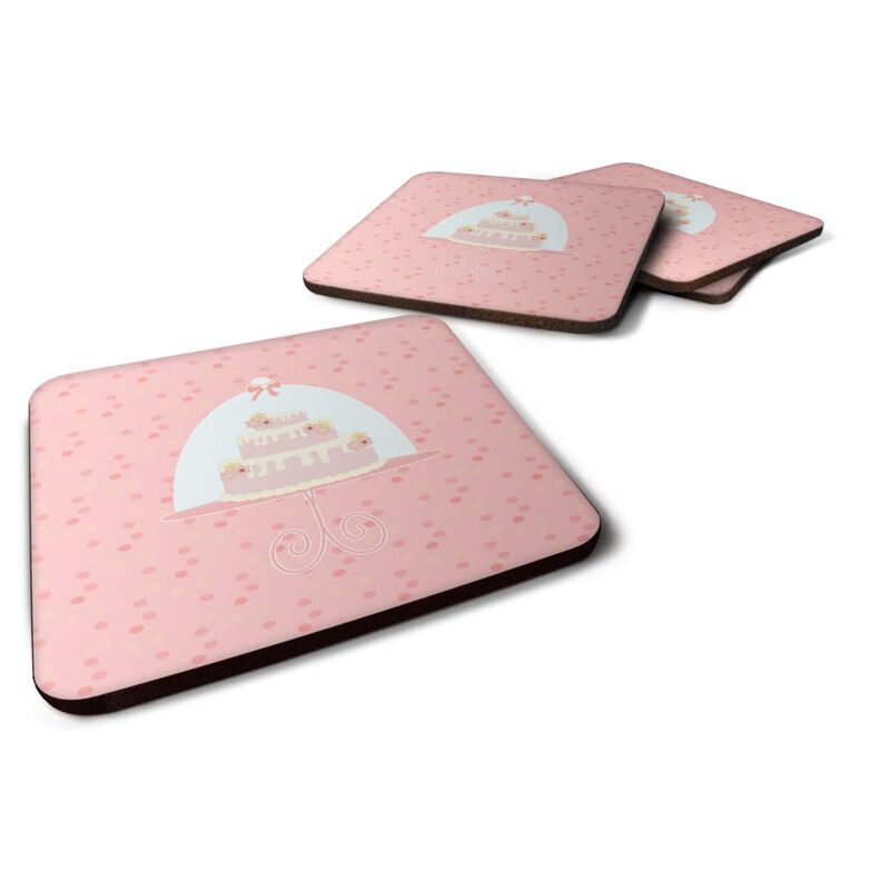 Caroline's Treasures Cake 3 Tier Pink Decorative coasters, 3.5, Multicolor image number 0