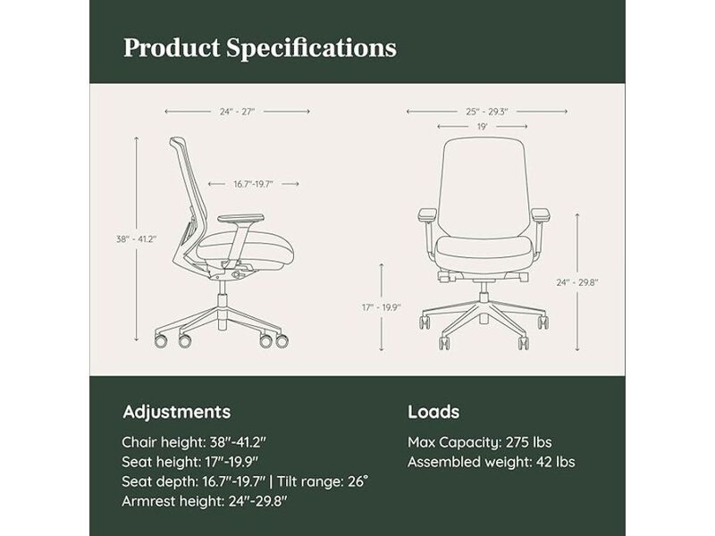 Office Chair &ndash; Ergonomic Mesh Pro Seat with 14 Adjustments, 5D Arms & Lumbar Support image number 2