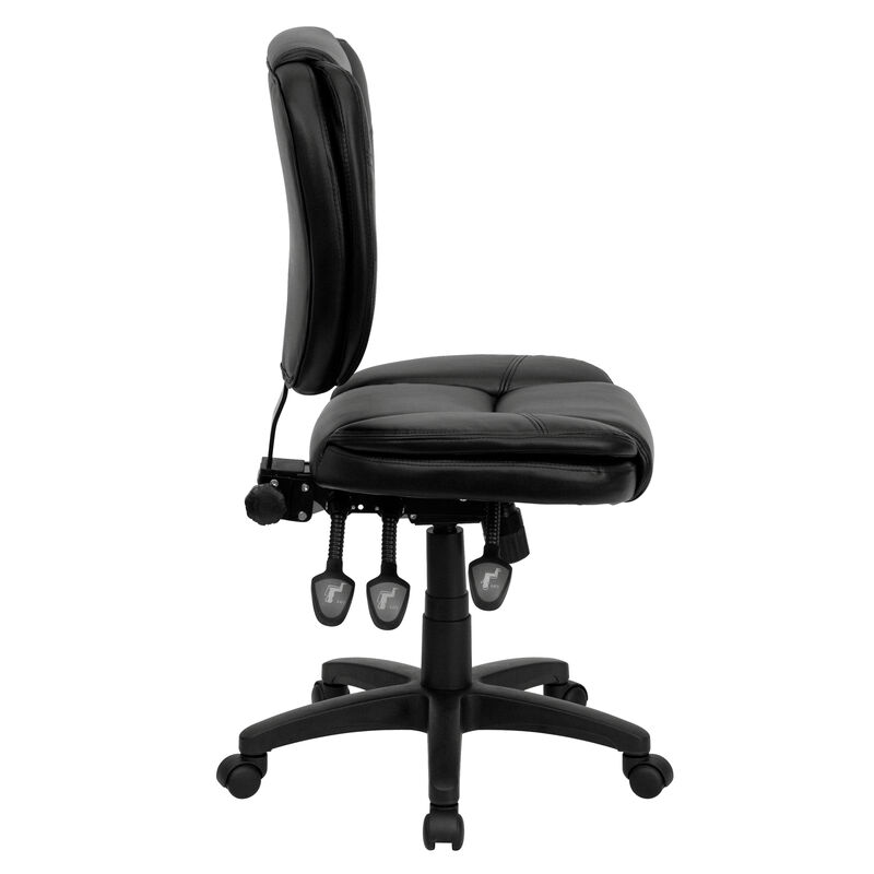 Caroline Mid-Back Fabric Multifunction Swivel Ergonomic Task Office Chair with Pillow Top Cushioning image number 7