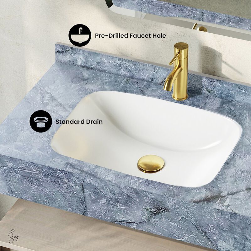 Avancer 36" Wall-Mounted Bathroom Vanity in White Oak with Blue Celeste Sink Top image number 2