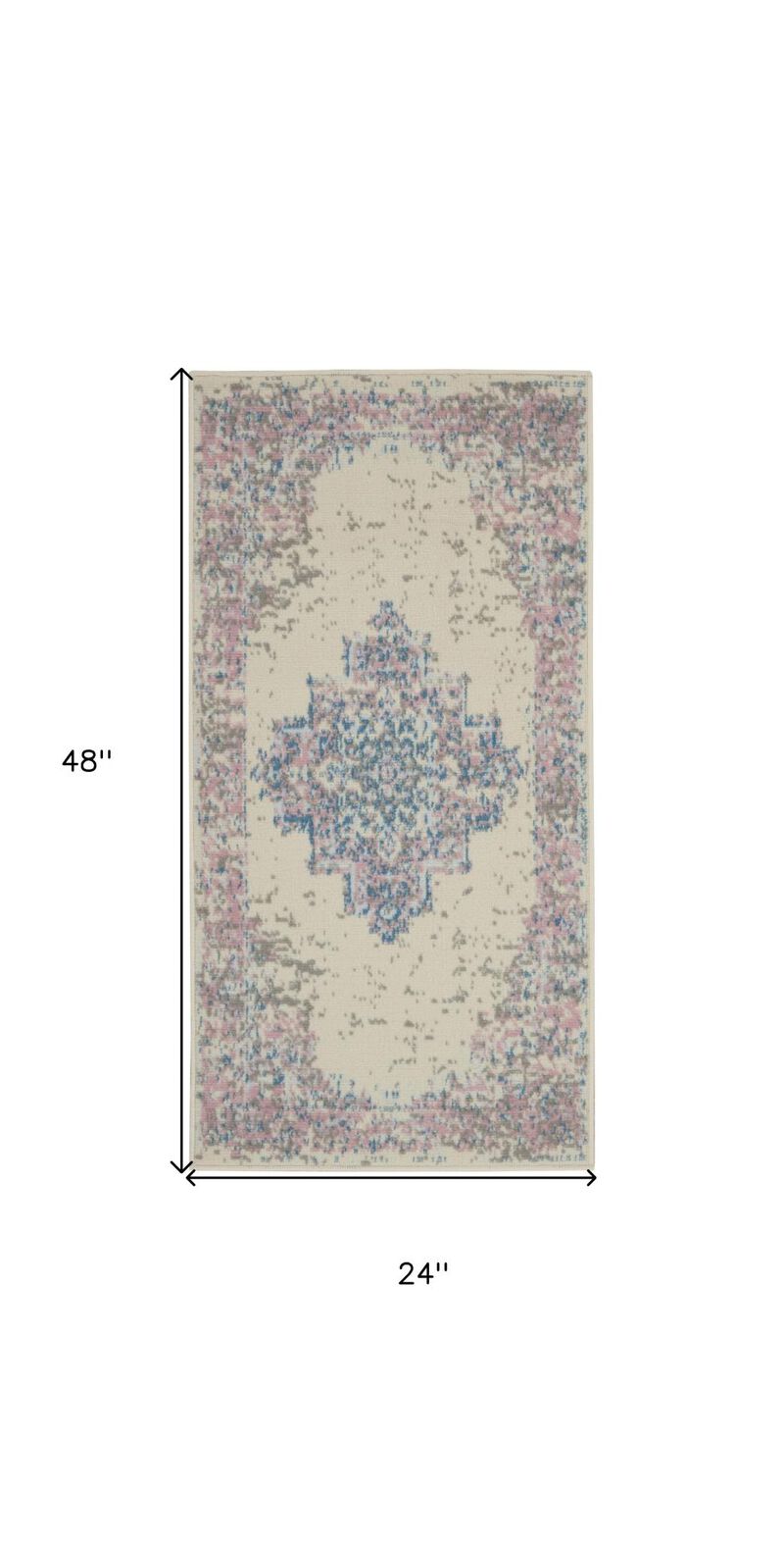 HomeRoots Medallion Distressed Area Rug image number 2