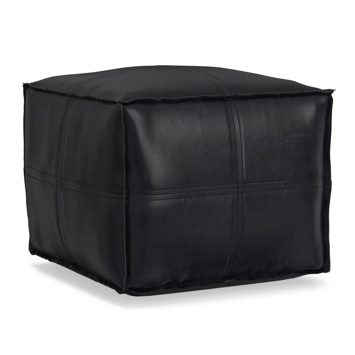 Simpli Home Brody 18W Square Top Stitich Pouf