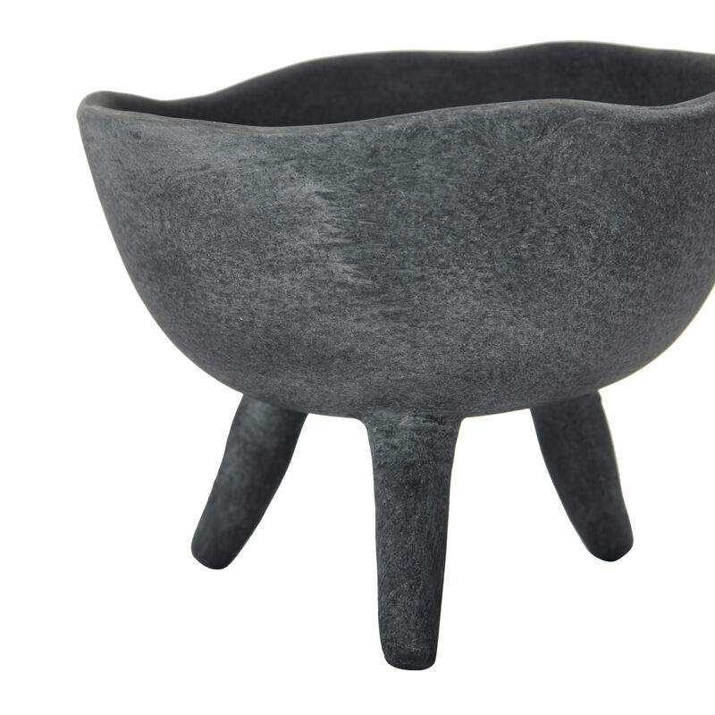 Boho Terracotta Footed Bowl, Slate Grey image number 4