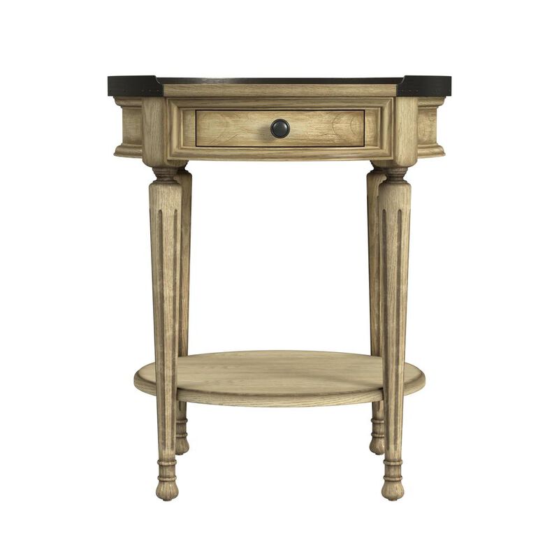 Butler Specialty Sampson Side Table with Storage, Beige