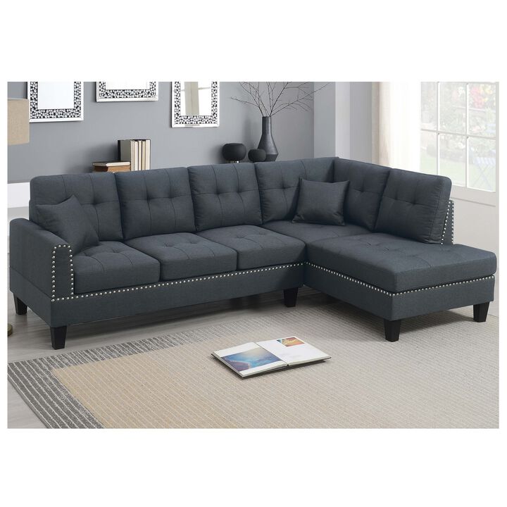 Wudrof Nailhead Trim L‑Shape Sectional Sofa