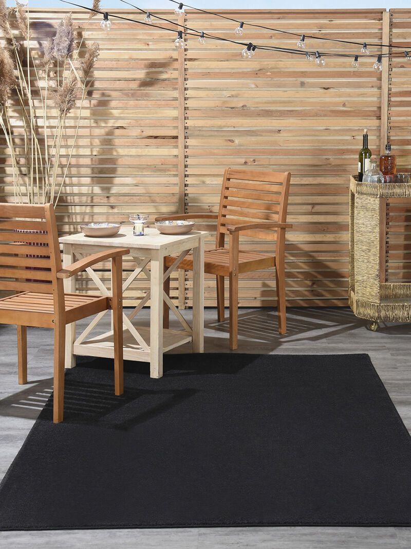 Nourison Essentials NRE01 Black 6' x 9' Rug