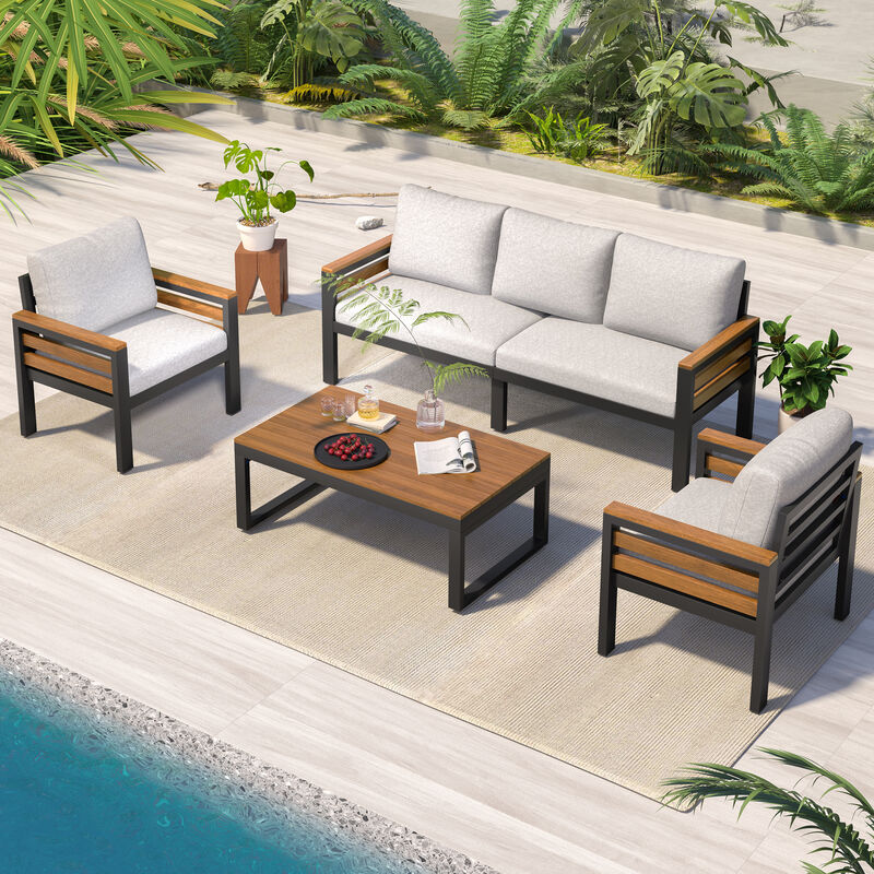 Merax Outdoor Patio Conversation Set Sofa Set for 5 People image number 1
