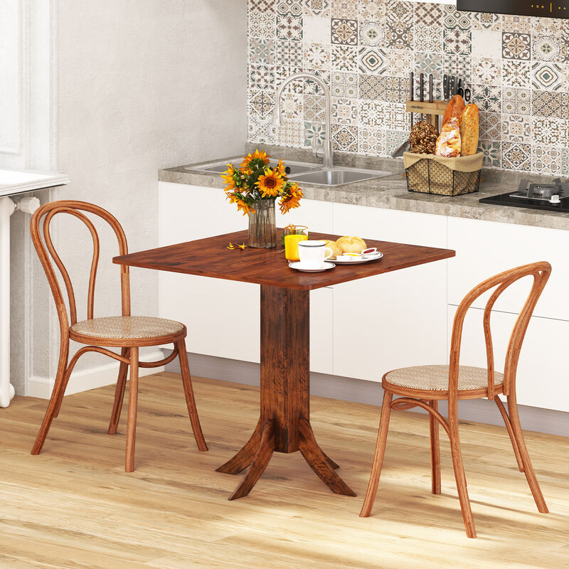 Small Space Dining Table – Square Top with Rubber Wood Pedestal Base