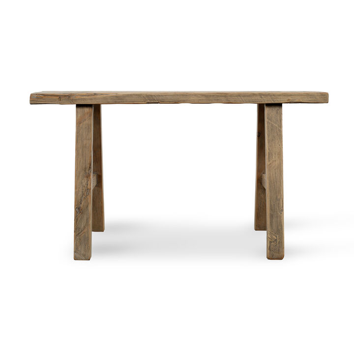 Vintage Reclaimed Elm Entryway Bench in Natural Wood