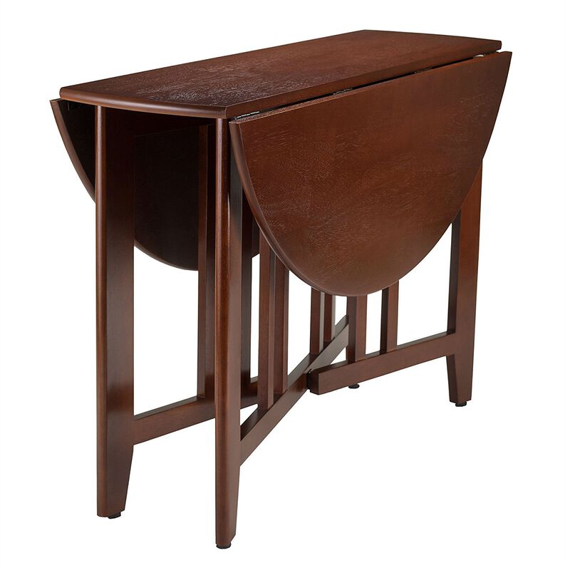 Hivvago Mission Style Round 42-inch Double Drop Leaf Dining Table