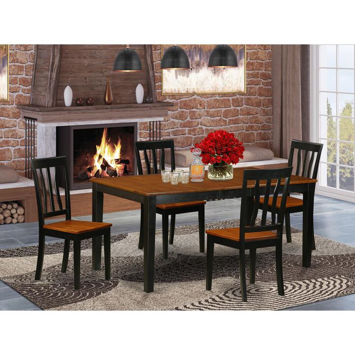 5 PC Kitchen Table set-Dining Table and 4 Wood Kitchen Chairs