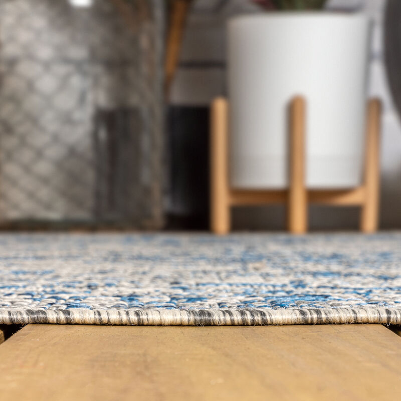 Rozetta Boho Medallion Textured Weave Round Indoor/Outdoor Area Rug