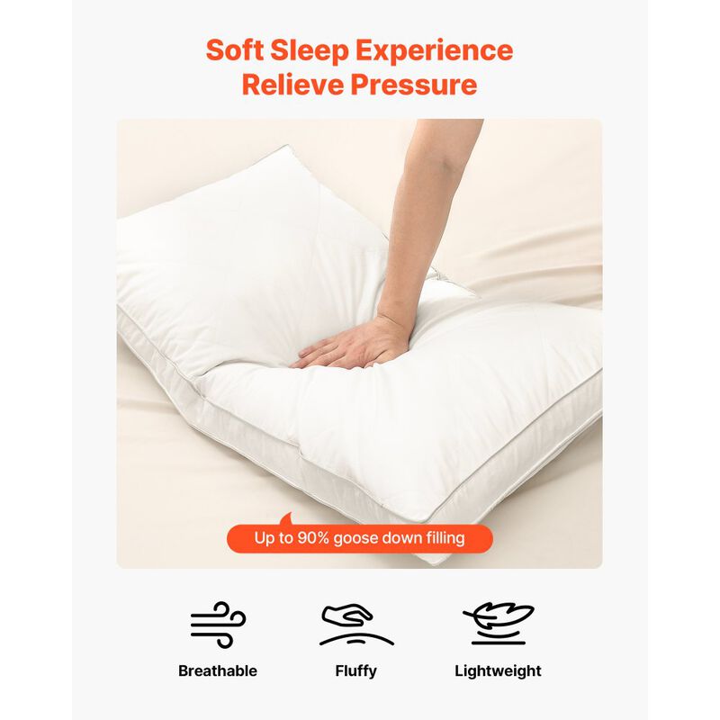 Soft Fluffy Bed Pillows Set of 2 Down Alternative Support for Back Side and Stomach Sleepers image number 7