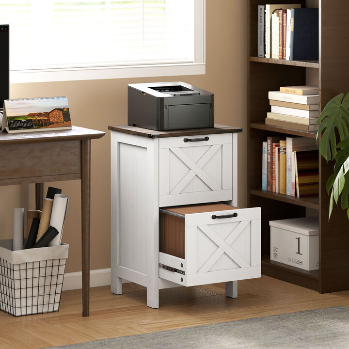 Hivvago Rustic 2-Drawer Vertical Filing Cabinet for Home or Office
