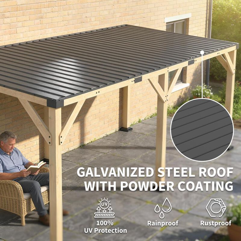 Hivvago Hardtop 10x20 Outdoor Gazebo Pergola image number 3