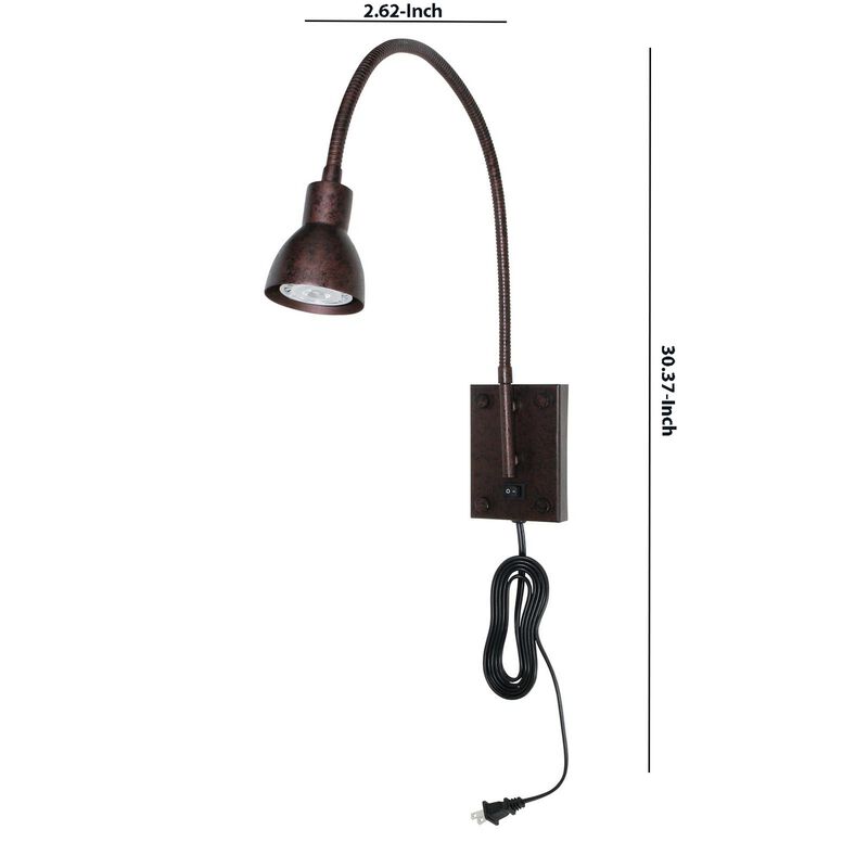 Metal Round Wall Reading Lamp with Plug in Switch