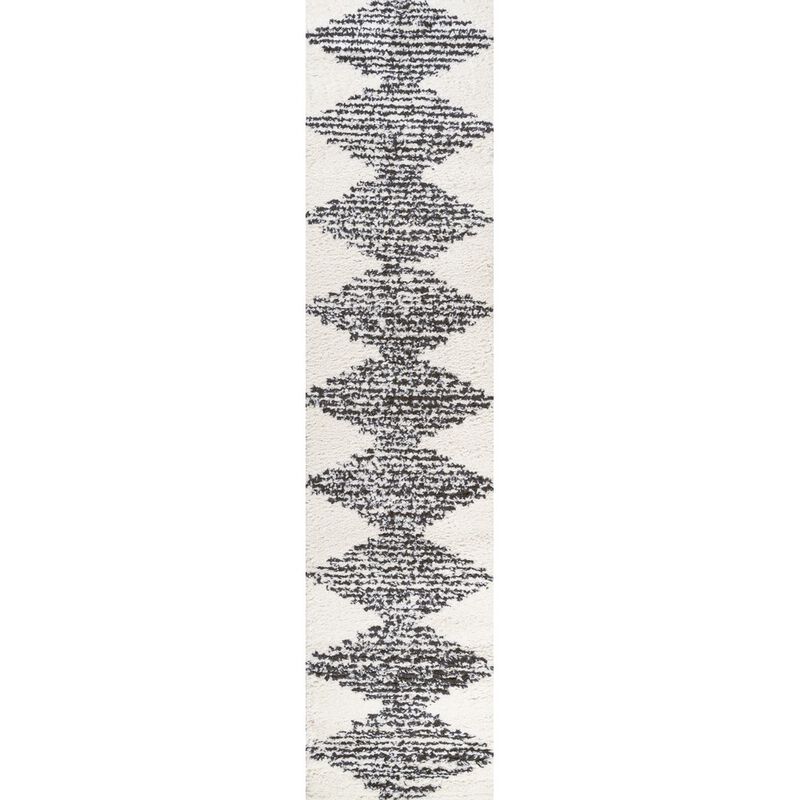 Elm Diamond Stripe Geometric Shag Area Rug