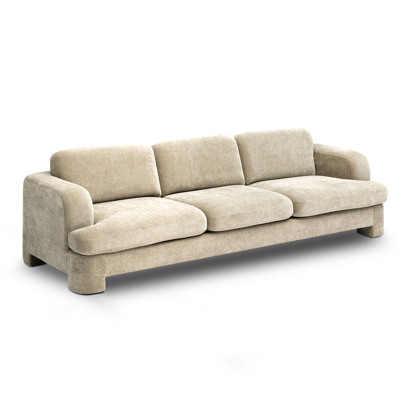 Halsey Brown Textured Fabric Sofa image number 1