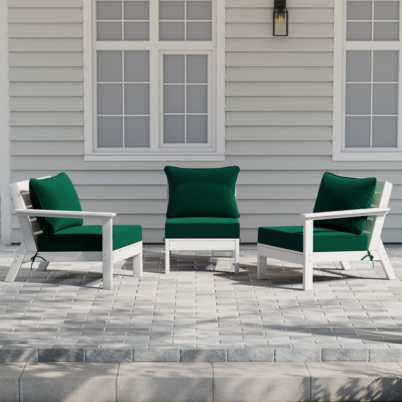 WestinTrends Outdoor Patio HDPE Sectional Sofa with Patio Cushions