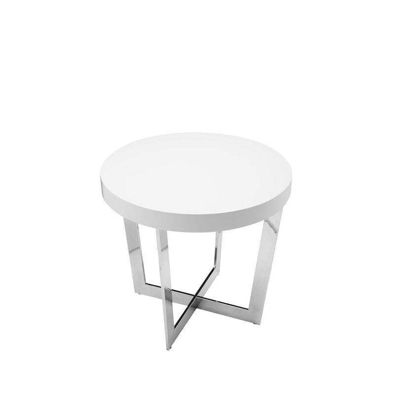 Pangea Home Oyster Side Table White