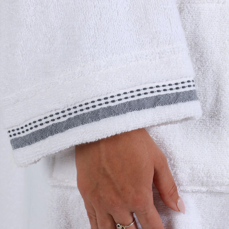 Embroidered Turkish Cotton Terry Kimono Robe for Men and Women image number 4