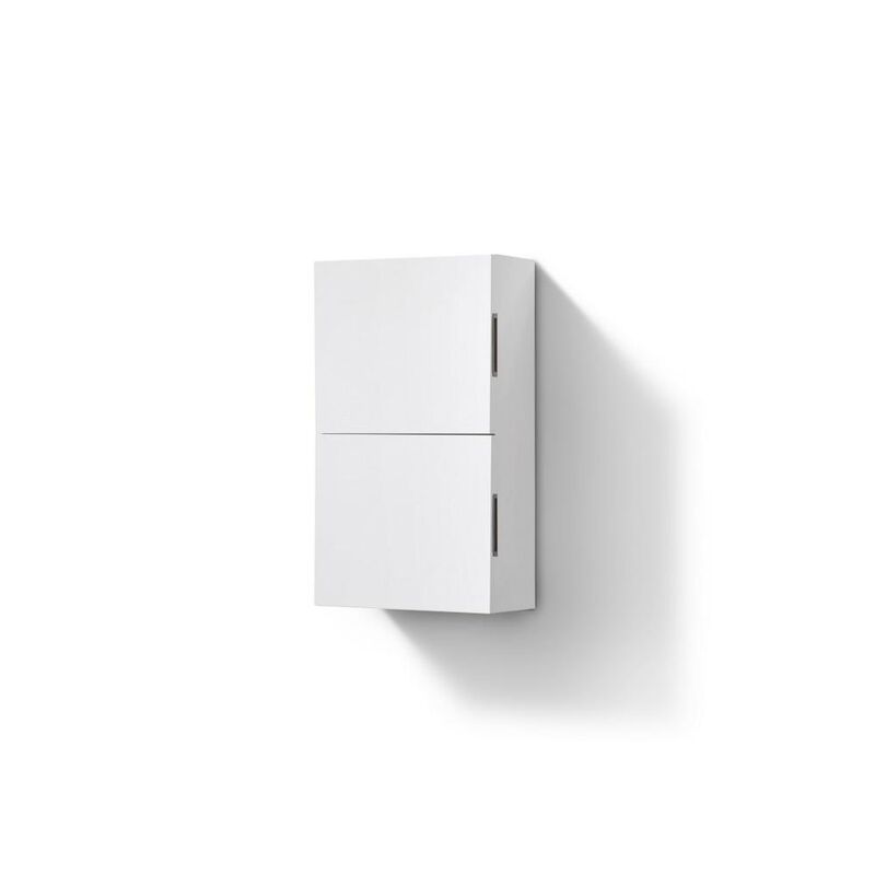 Kubebath 14 Wide by 24 High Linen Side Cabinet With One Door in Gloss White Finish