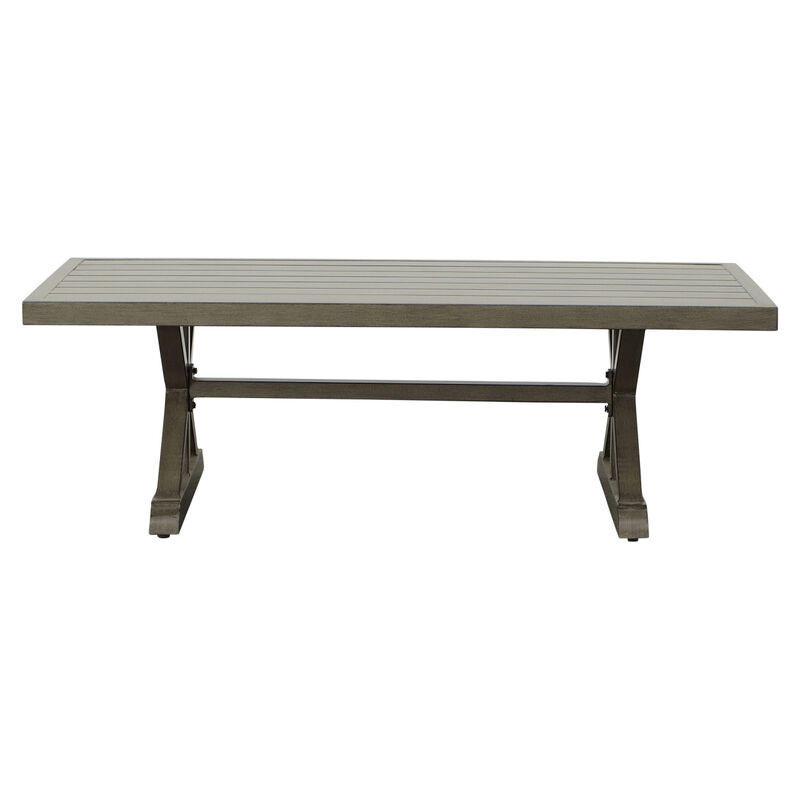 Brown Aluminum Coffee Table - Mission Influences, Bottom Shelf - Rust-Resistant, Weather-Resistant - Functional and Stylish