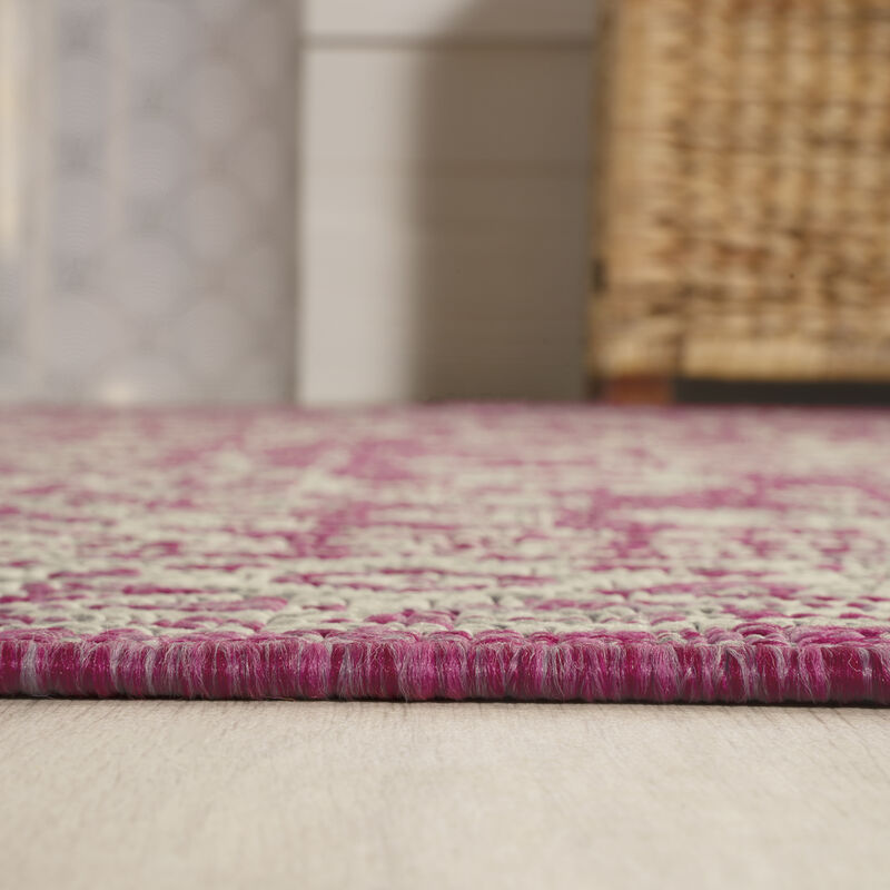 Sinjuri Medallion Textured Weave Area Rug