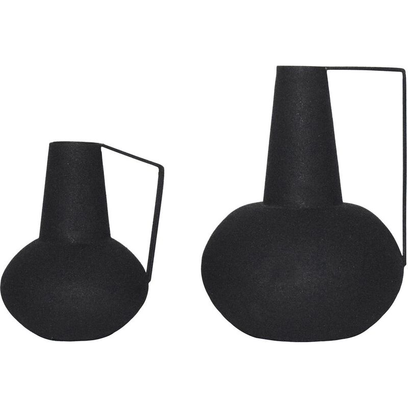 Renwil MONARDA Textured Matte Black SET OF 2 VASES