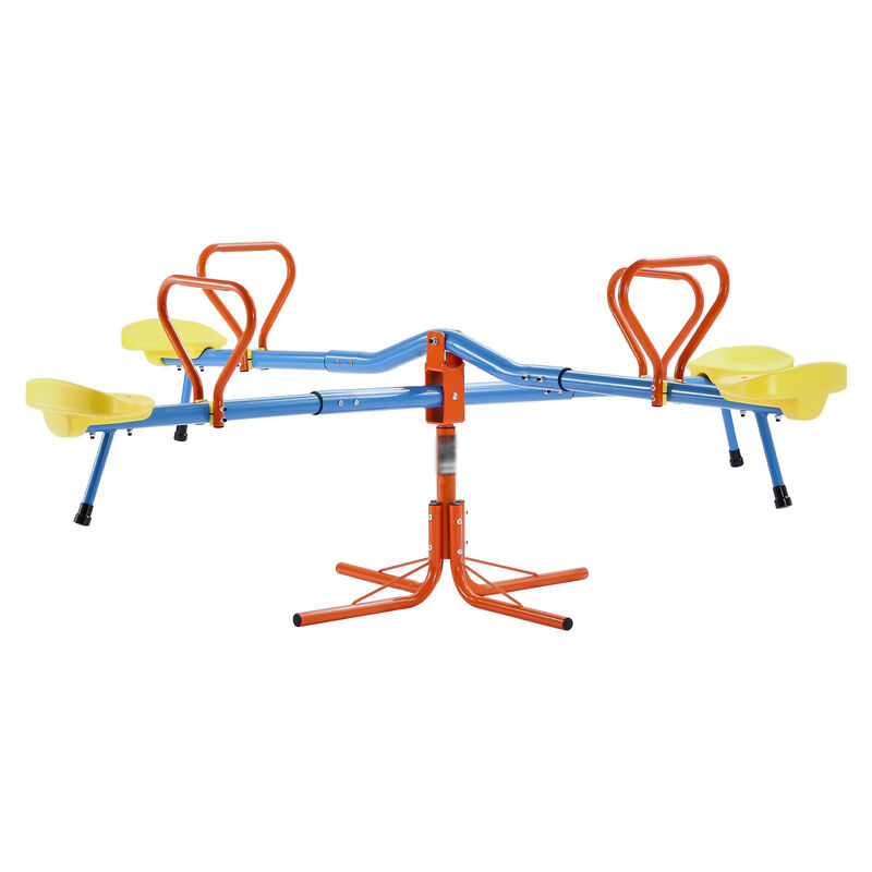 Kids Seesaw Sit and Spin Teeter Totter, 4 Seat Outdoor Playground Equipment image number 0