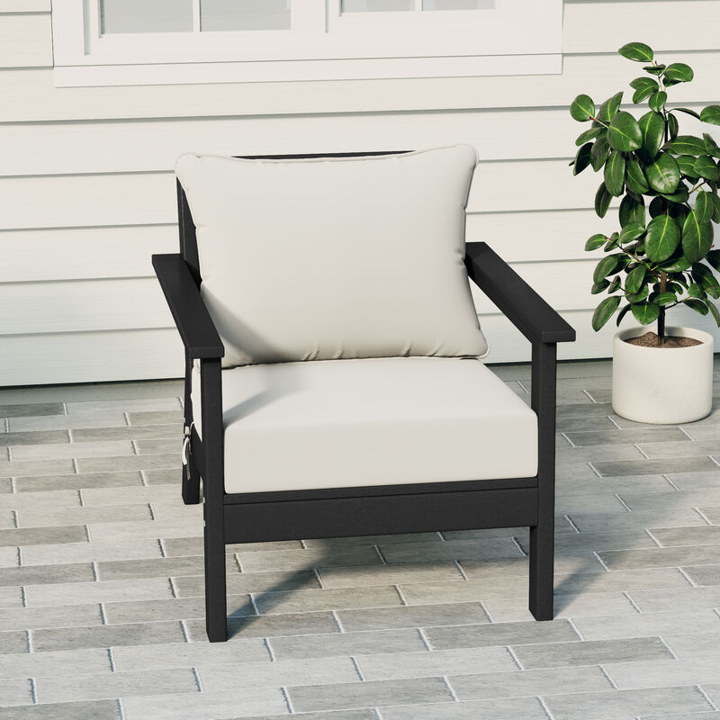 WestinTrends Outdoor Modern HDPE Patio Club Chair with Deep Seat Cushions image number 1