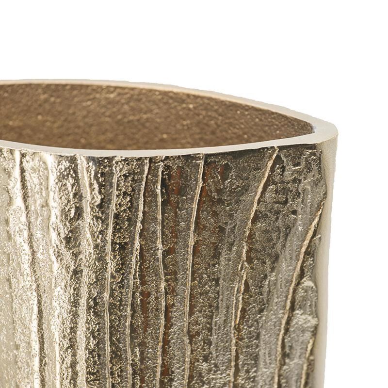 HomeRoots 15" Gold Oval Aluminum Table Vase image number 5