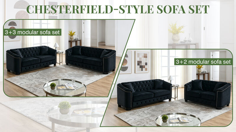 Nudmel Velvet Chelsfield Sofa Set image number 3