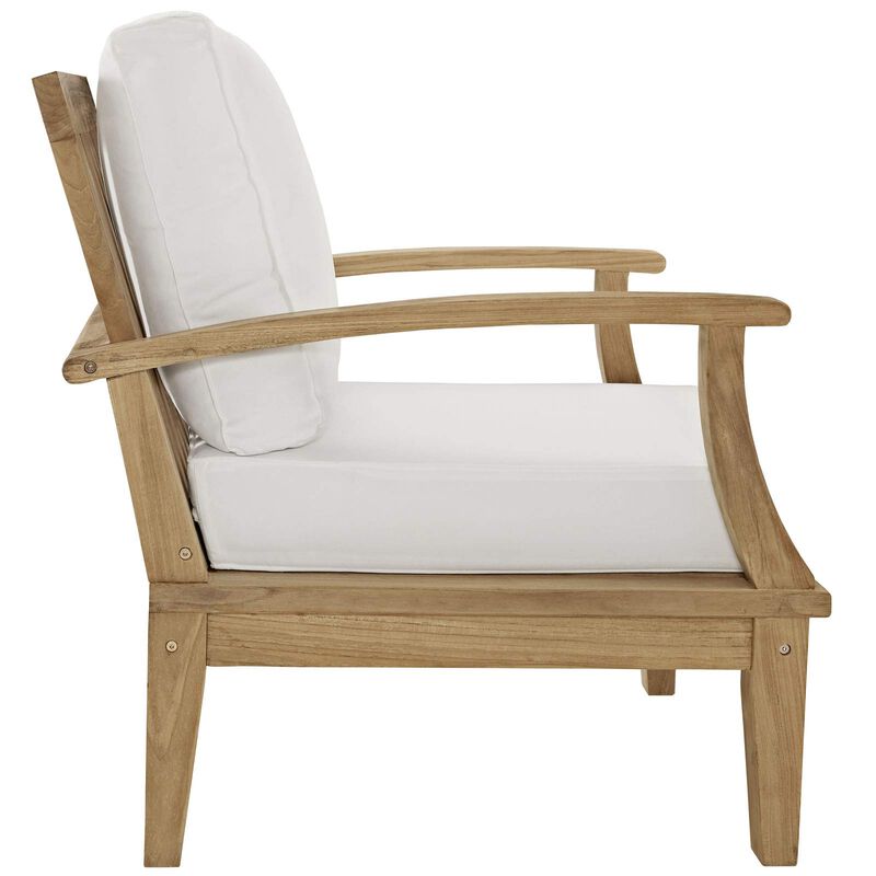 East End Imports EEI-1469-NAT-WHI-SET Marina 4 Piece Outdoor Patio Teak Sofa Set44; Natural White image number 2