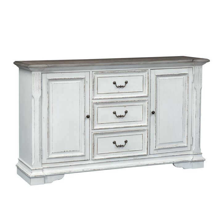 Liberty Furniture Abbey Park Buffet in Antique White