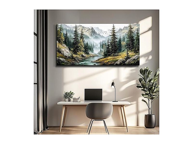 Canvas Wall Art Living Room Modern Farmhouse Decor Bedroom Office Nature Forest image number 3