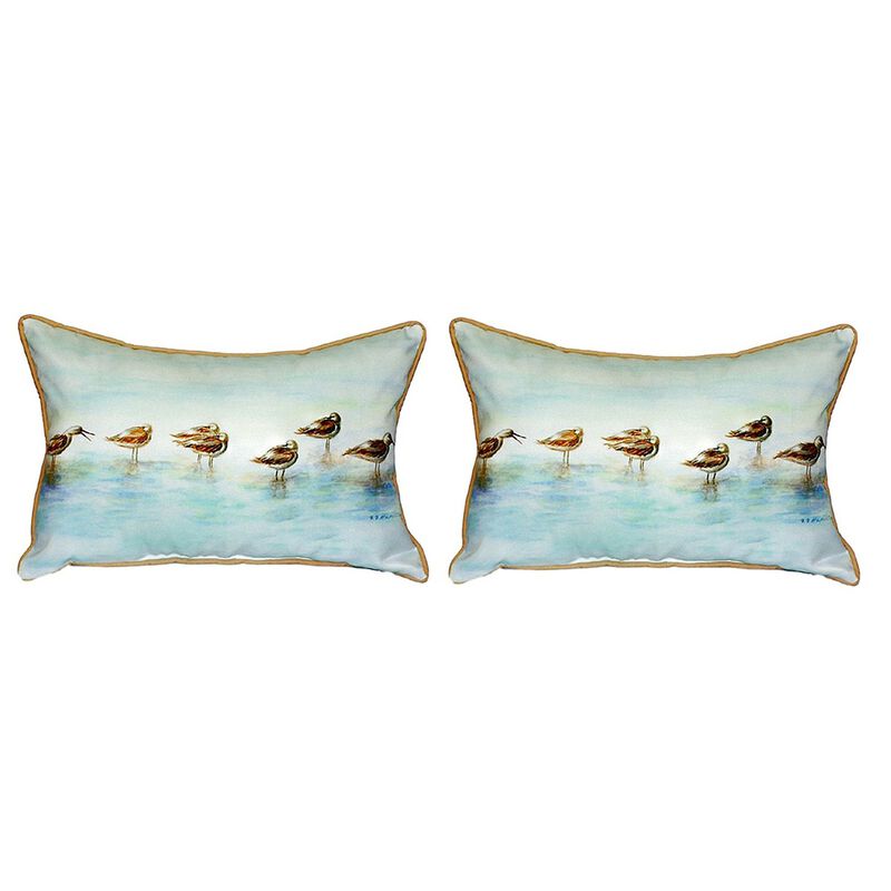 Pair Of Betsy Drake Avocets Small Pillows 11 Inch X 14 Inch image number 0
