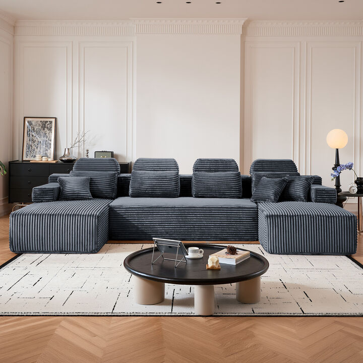 Tert U Shaped Corduroy Sectional Sofa