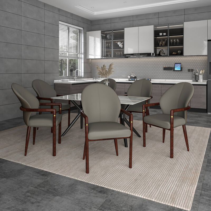 LeisureMod Dining Chair Velvet Fabric Kitchen Chair Ergonomic Armchair with Rubberwood Base and Gold Accents Padded Seat and Back for Modern Home and Office Opaline Series Set of 4