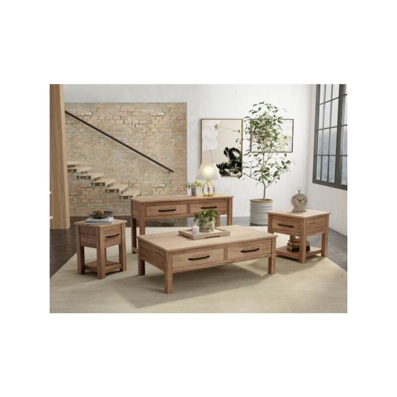 Casa Rocio Natural Parota 4 Drawer Cocktail Table, Brown cappuccino