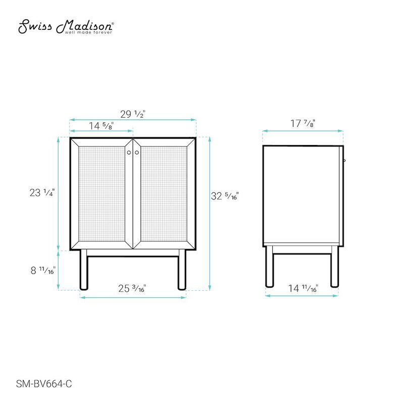 Classe 30" Bathroom Vanity in Oak-Cabinet Only image number 3