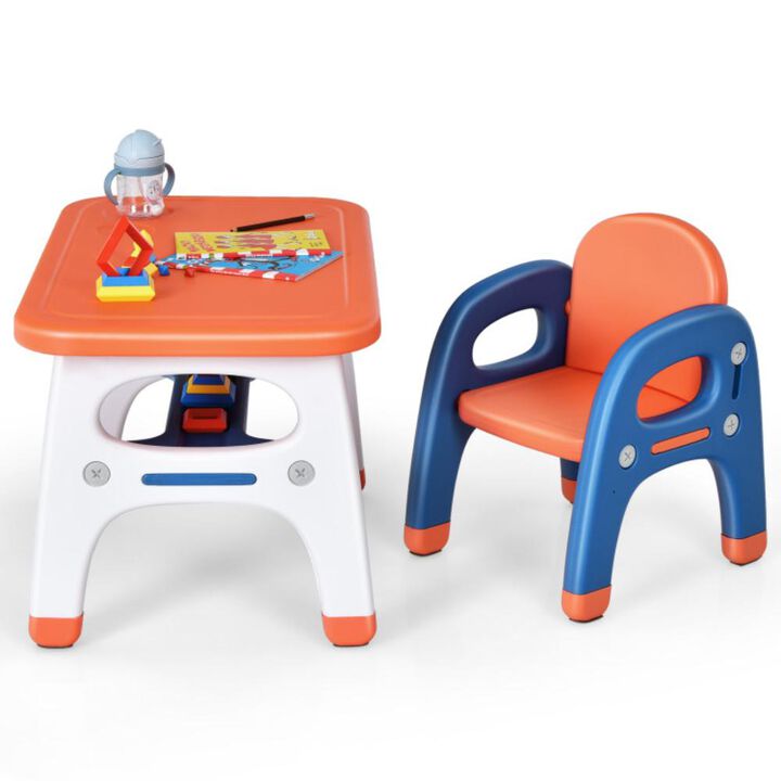 Hivvago Kids Activity Table and Chair Set with Montessori Toys for Preschool and Kindergarten