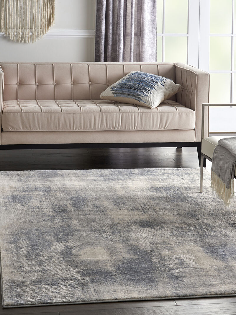 Rustic Textures RUS02 Blue/Ivory 5'3" x 7'3" Rug