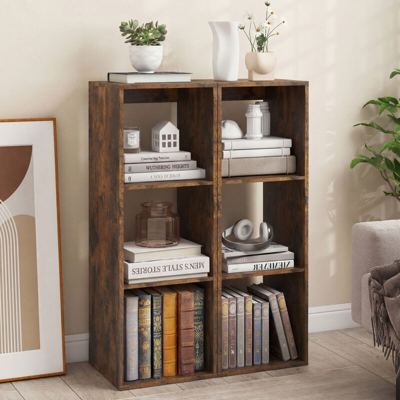 Compact 3 Cube Bookcase with Back Guardrail for Bedroom image number 1