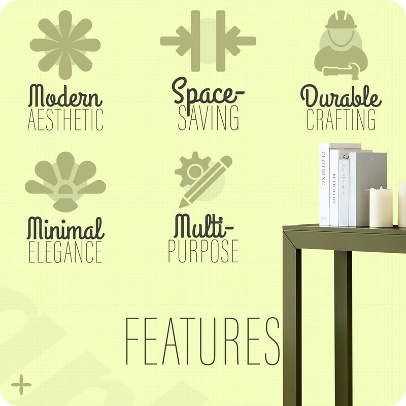 Kings Brand Furniture Russel Long Console Table - Minimalist and Slim Entryway Table for Decorative Displays, Sofa Table