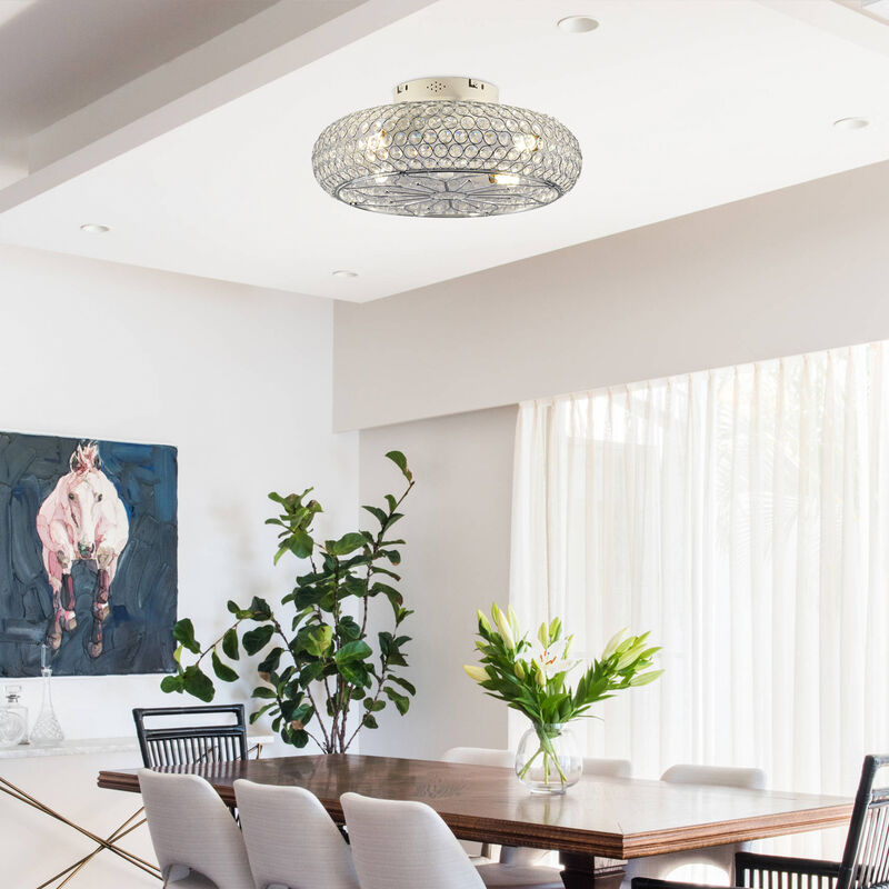 ELEMENT ACE Crystal Chandelier Ceiling Fan with Remote Control and Flush Mount Design for Quiet Airflow and Smart Home Integration image number 8