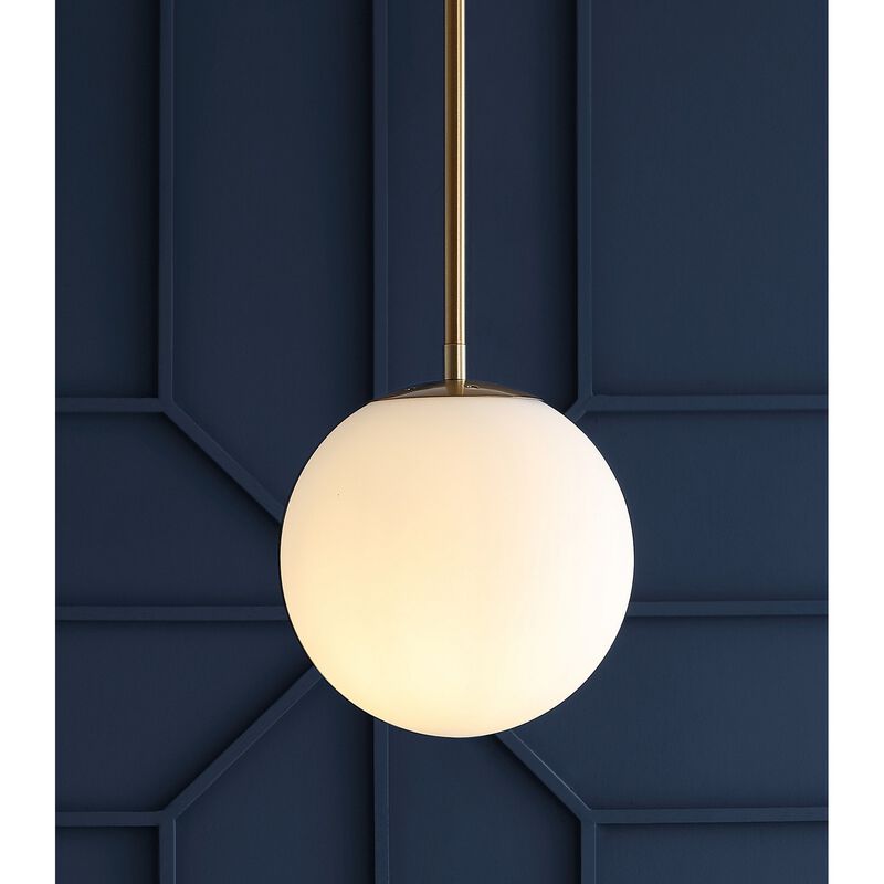 Bleecker 7.75" Metal/Glass Globe LED Pendant