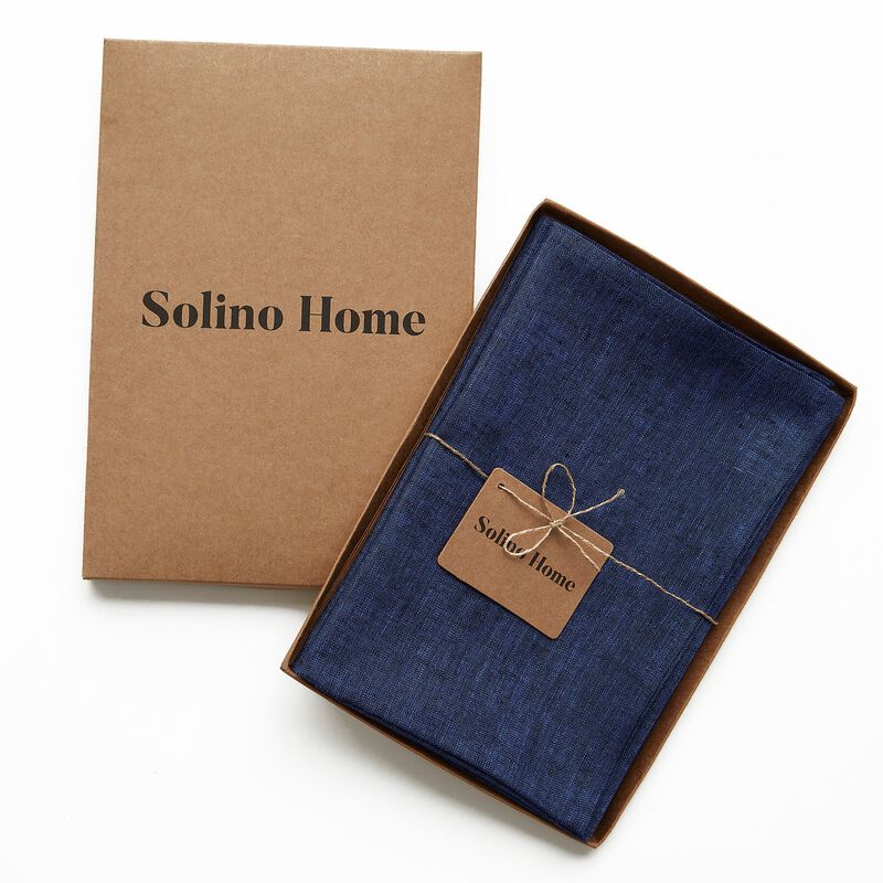 Solino Home 100% Pure Linen Dinner Napkins 20 x 20 Inch Set of 4 | Athena