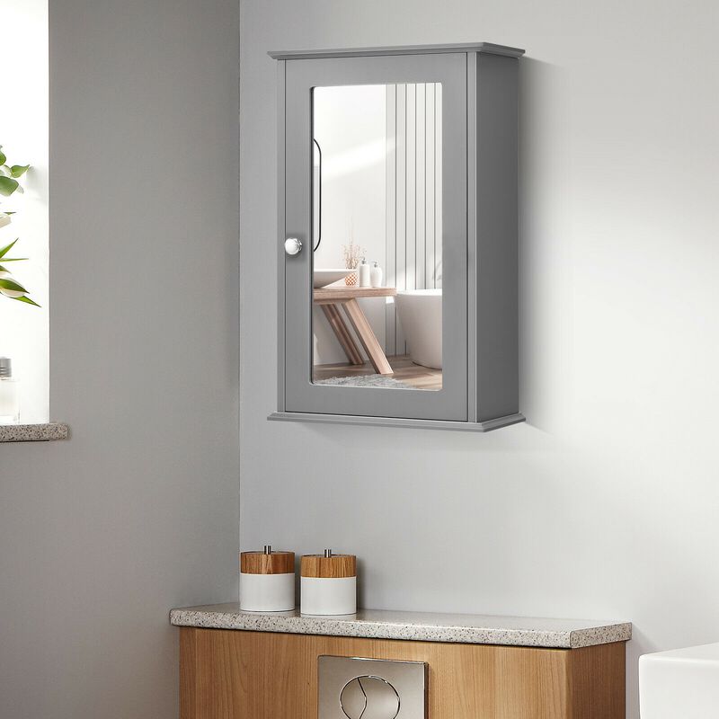 Bathroom Wall Cabinet with Single Mirror Door