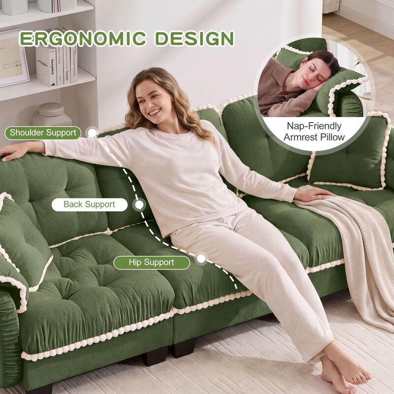 Ziworl Chenille Cloud L-Shaped Sectional image number 6
